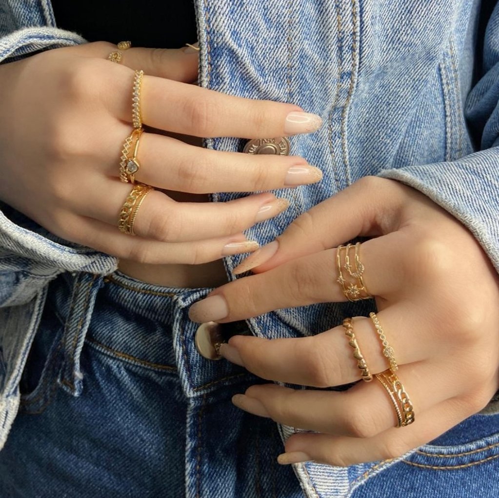 Anel jack, corrente, dourado - REF A361