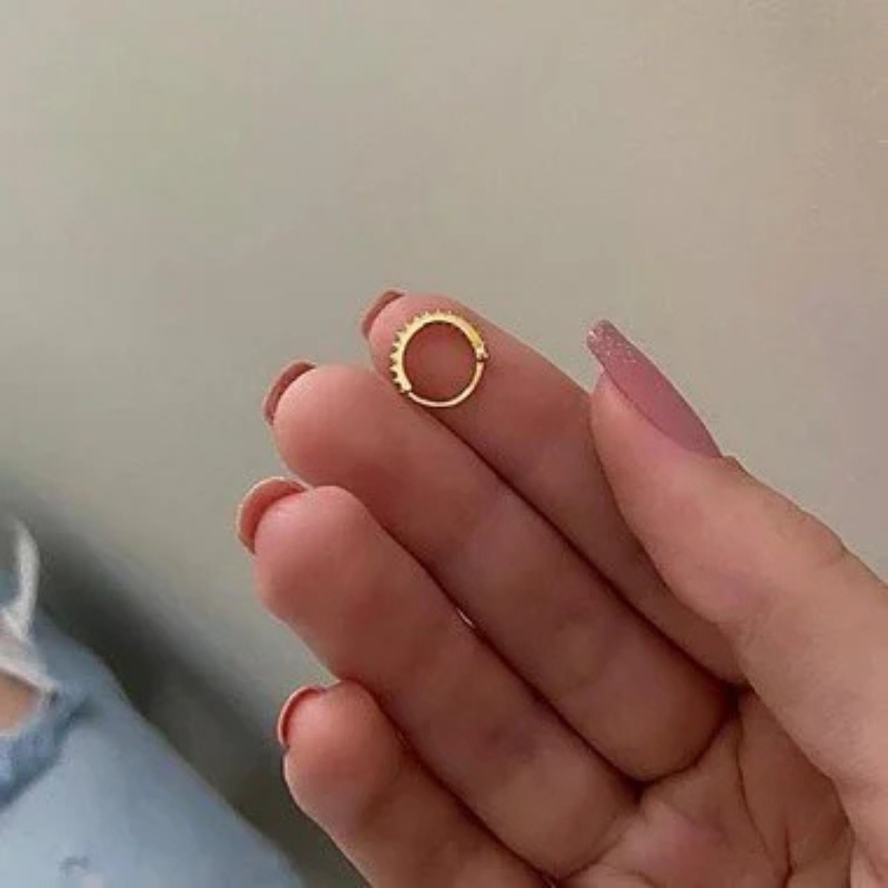 Piercing de furo, aço cirúrgico, argolinha, torção, classic, dourado - REF X138 # SE