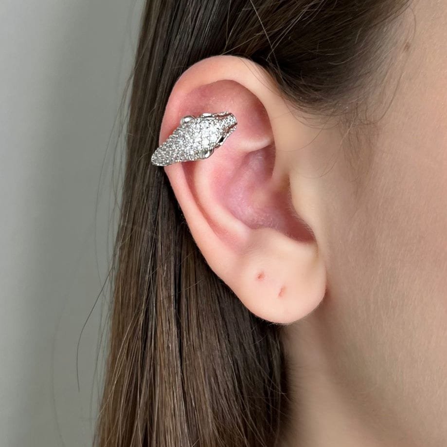 Piercing de pressão, lia, tigre, prateado - REF X638