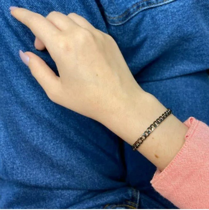 Pulseira amanda, elo, ródio negro- REF P848
