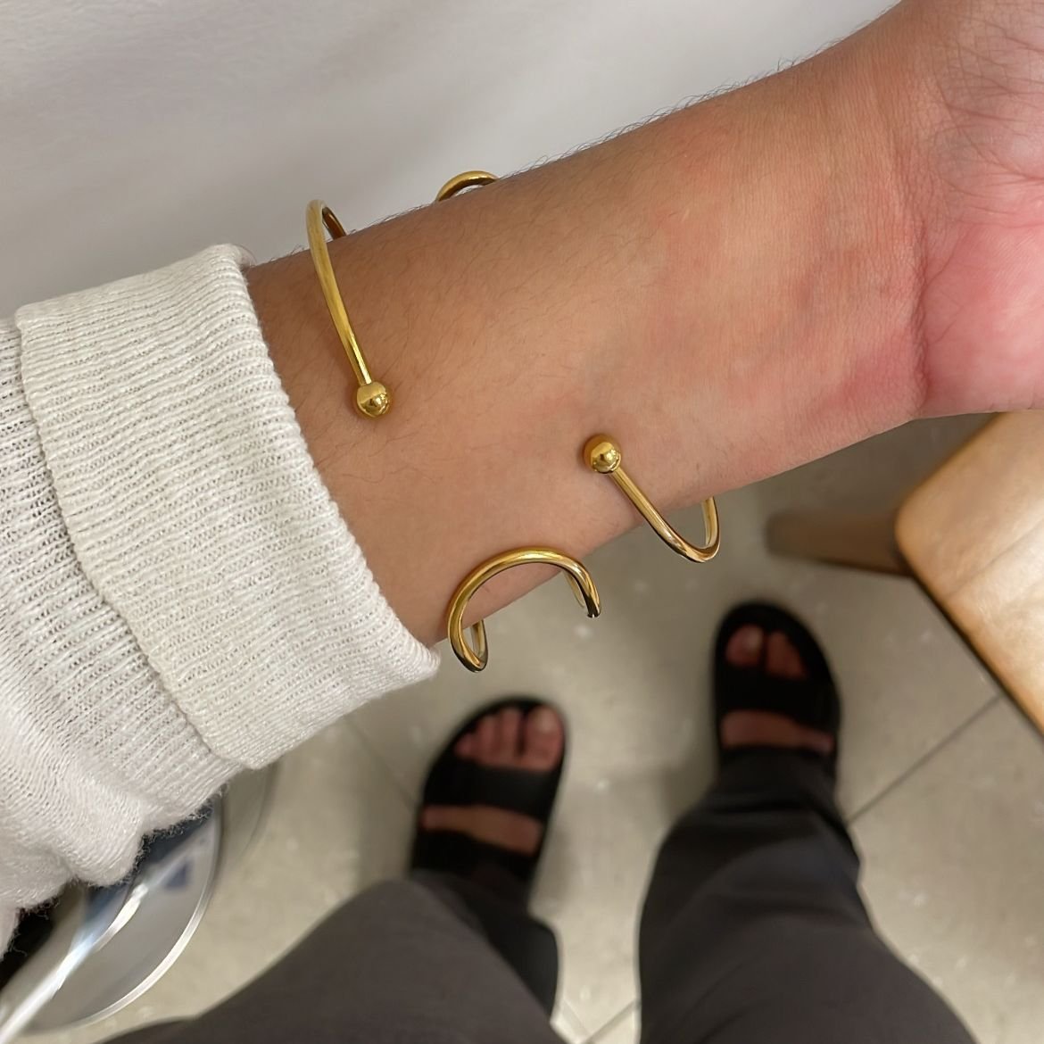 Pulseira bracelete, coleção brisa, dourado - P966
