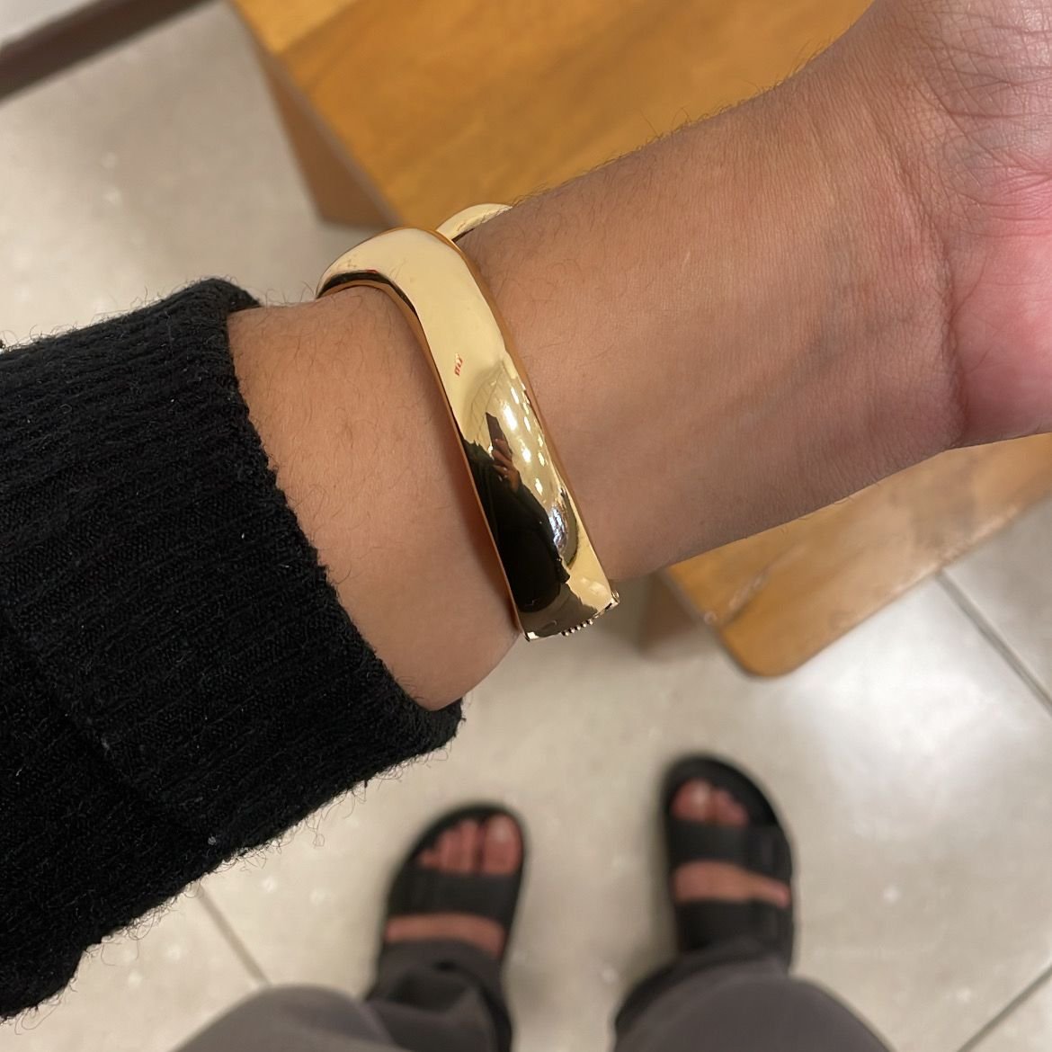 Pulseira bracelete, gota 2, dourado - P949