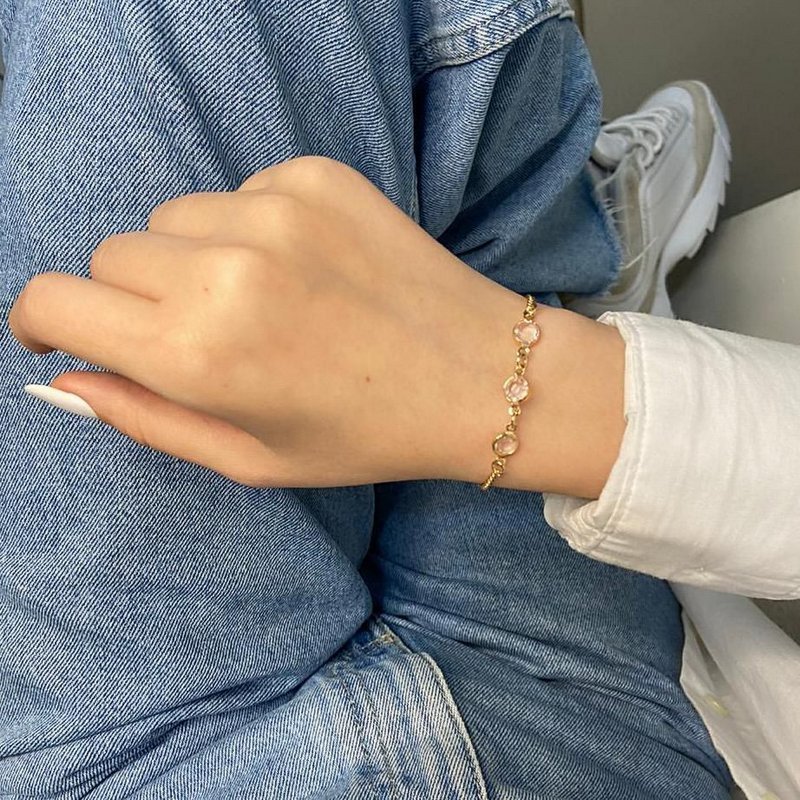 Pulseira jenis, polly, incolor, dourada (versão 3) - REF P679